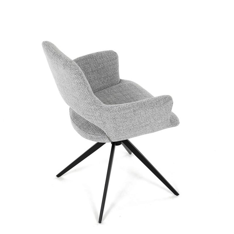 Jedálenská stolička, otočná, sivá, látka, DCH-D1320 GREY2