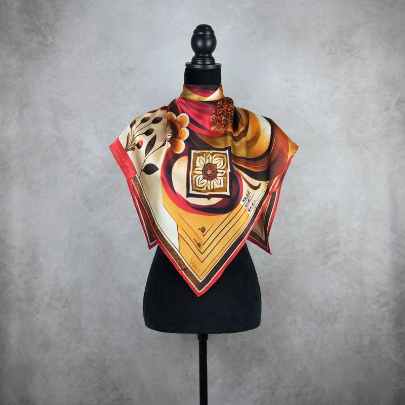 Módna hodvábna šatka KAMZÍK - ČERVENÝ, 90 x 90cm, MADE IN SLOVAKIA