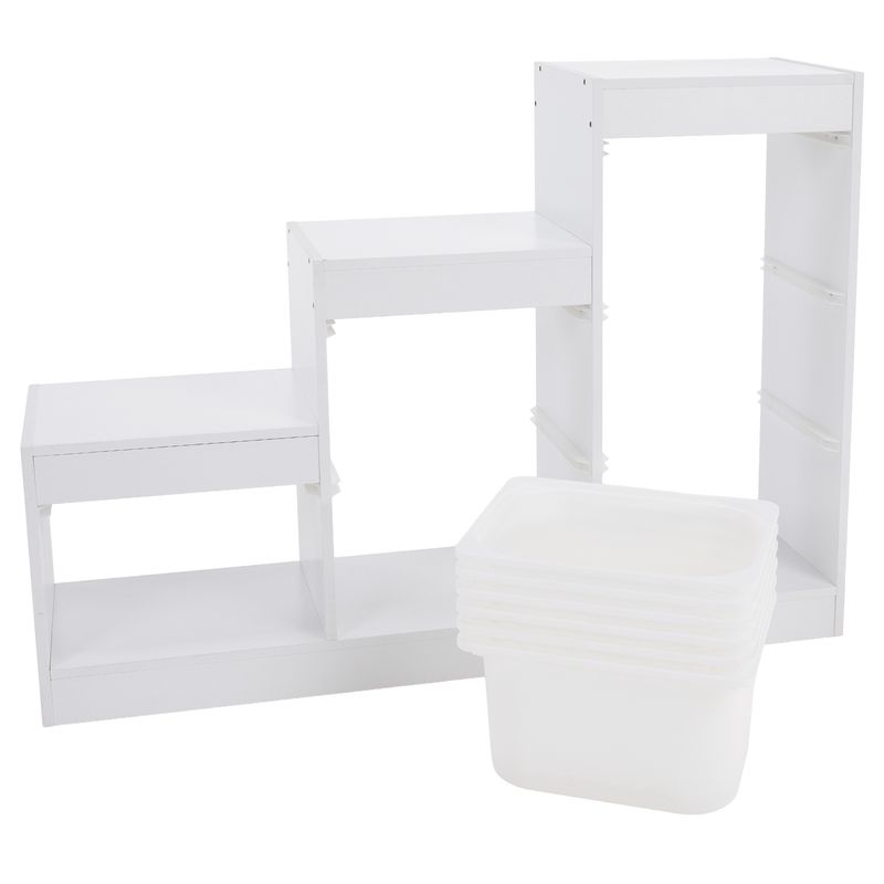 Regál pyramída, 122cm, biela, TRINIS