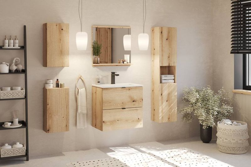 Skrinka pod umývadlo, 80cm, dub coast evoke, NOVA OAK 82-80-2D