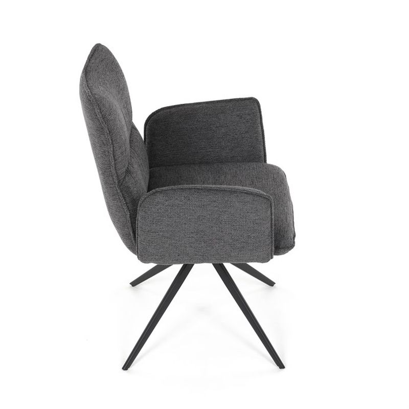Jedálenská stolička, otočná, sivá, látka, DCH-D1328 GREY2