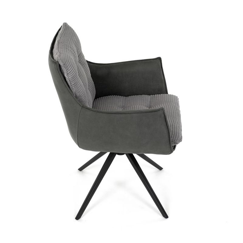 Jedálenská stolička, sivá, manšestrová, látka, DCH-D1345 GREY2