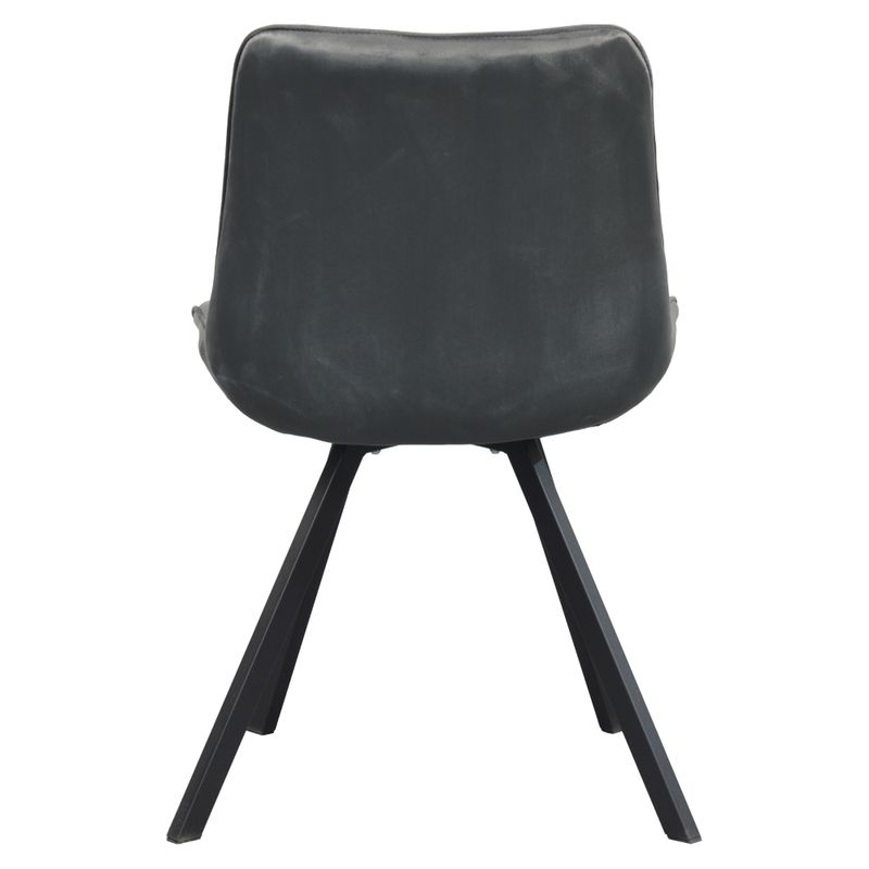 Jedálenská stolička, tmavosivá Velvet látka, nohy kov čierny, SAMIRA