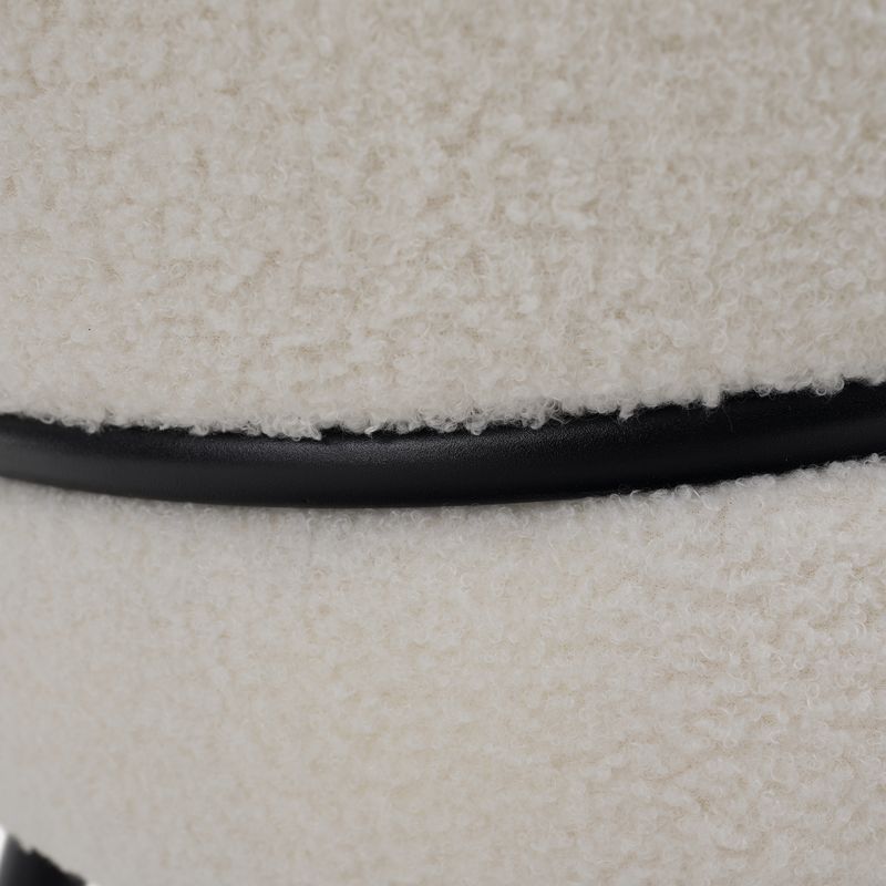 Jedálenská stolička, biela látka bouclé, nohy kov čierny, SANAKO TYP 1