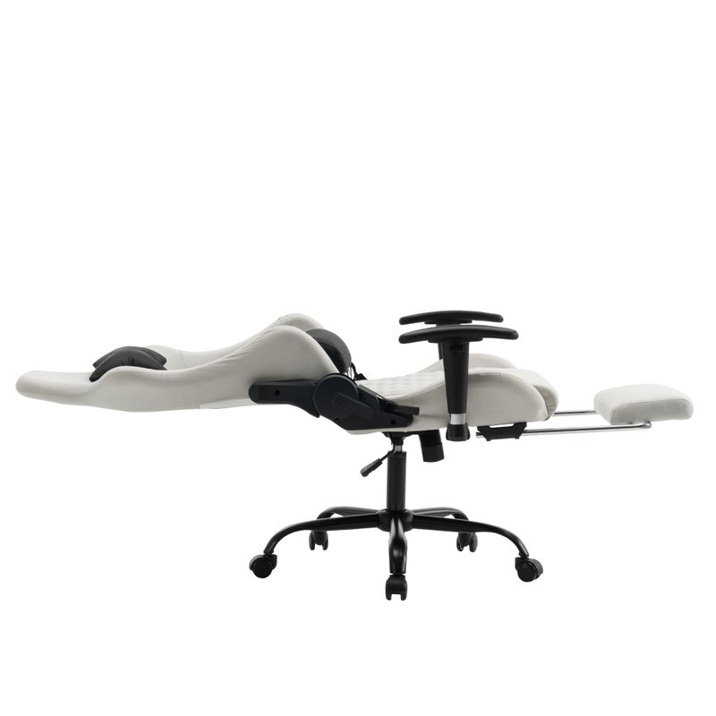 Kancelárske, herné kreslo, biela a čierna látka, PAPIBAS