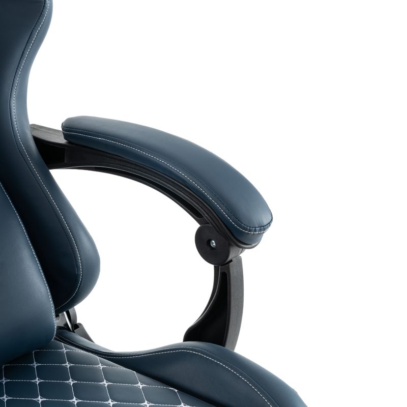 Kancelárske, herné kreslo, modrá koža, SAMIE
