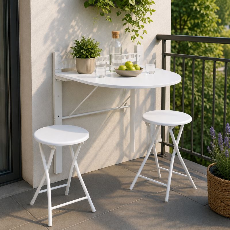 Jedálenský set 1+2, 60x80cm, MDF, biely, AMADEO NEW