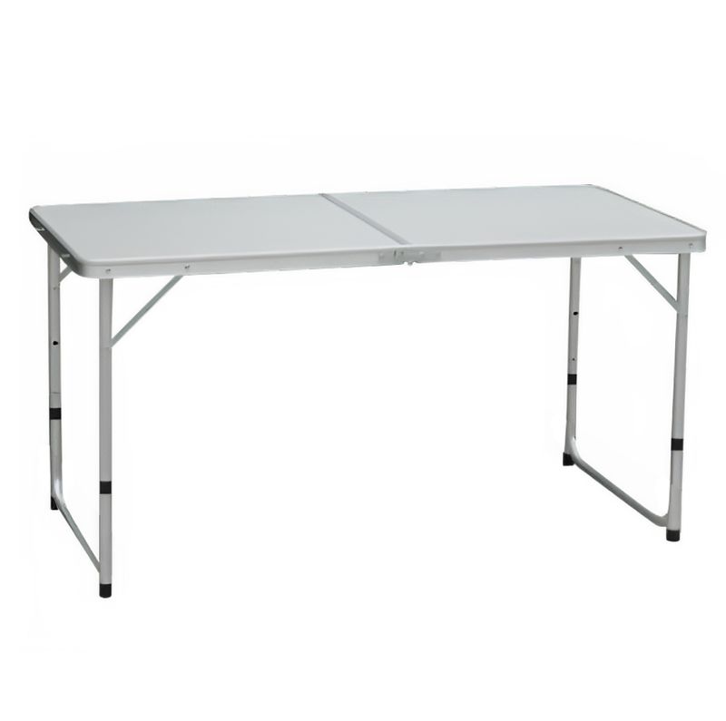 Skladací, kempingový stôl, 120x60cm, hliník,MDF sivá, KEPI TYP 1