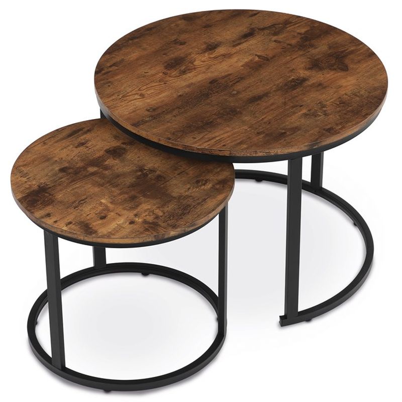 Set konferenčných stolíkov, 70x70cm, MDF, staré drevo, CT-X7122 OLW