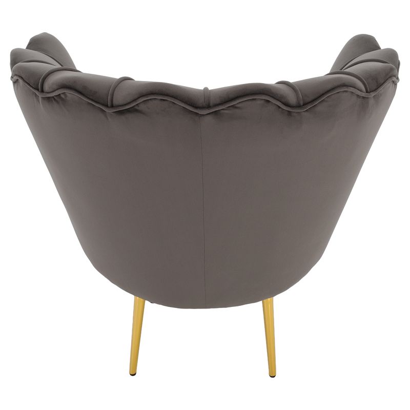 Kreslo Art-deco, kov gold chróm zlatý, sivohnedá Velvet látka, NOBLEO