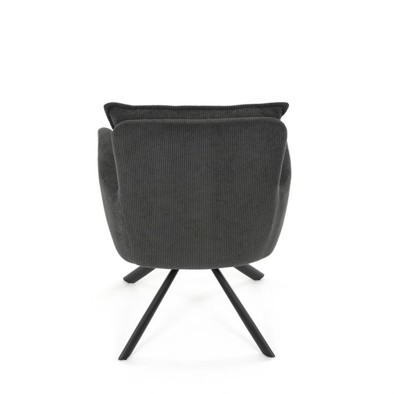 Jedálenská stolička, sivá, manšestrová, látka, HC-X1128 GREY2