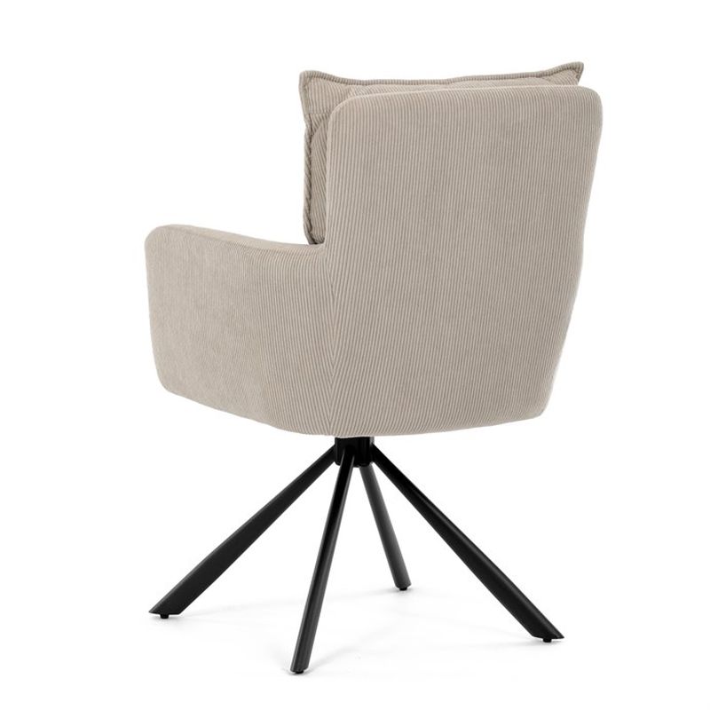 Jedálenská stolička, béžová, manšestrová, látka, HC-X1128 LAN2