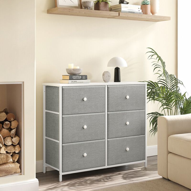 Komoda, 80cm, kov, sivá, AUK-E1032 GREY