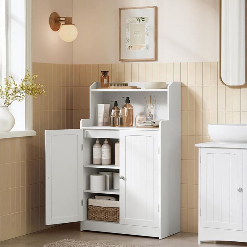 Kúpeľňová skrinka, 60cm, MDF biela, AUK-E1177 WT