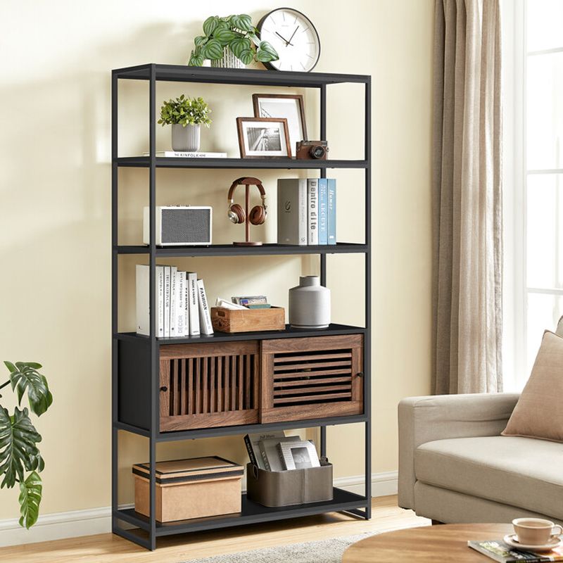 Regál, 100cm, čierny, AUR-E1121 BK