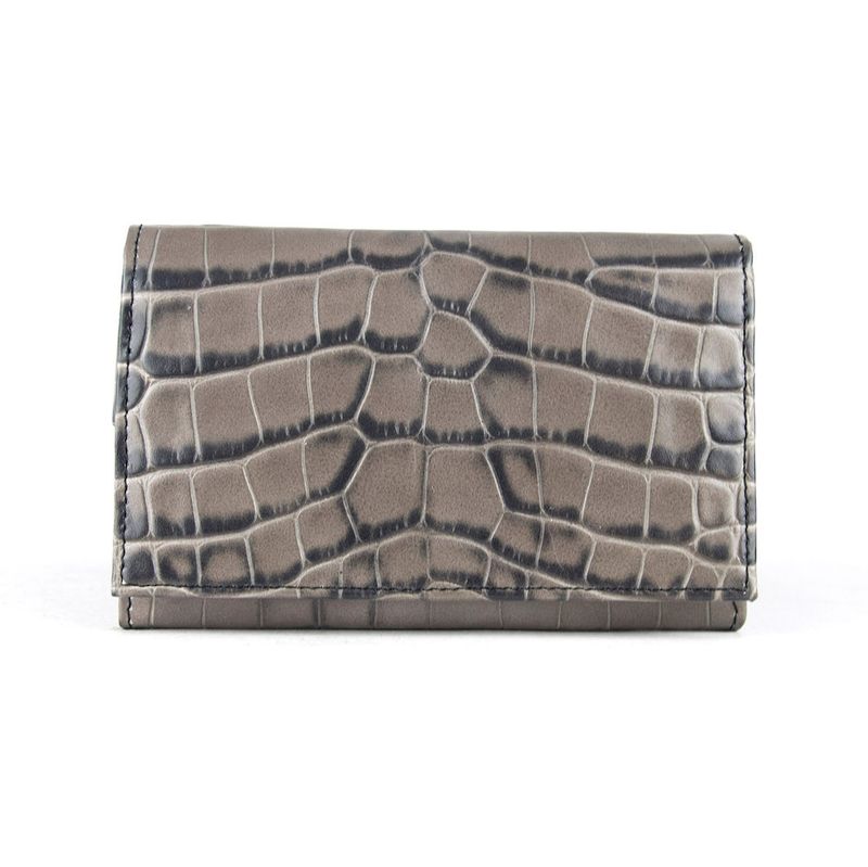 Dámska luxusná kožená peňaženka s dezénom krokodíla v šedej farbe