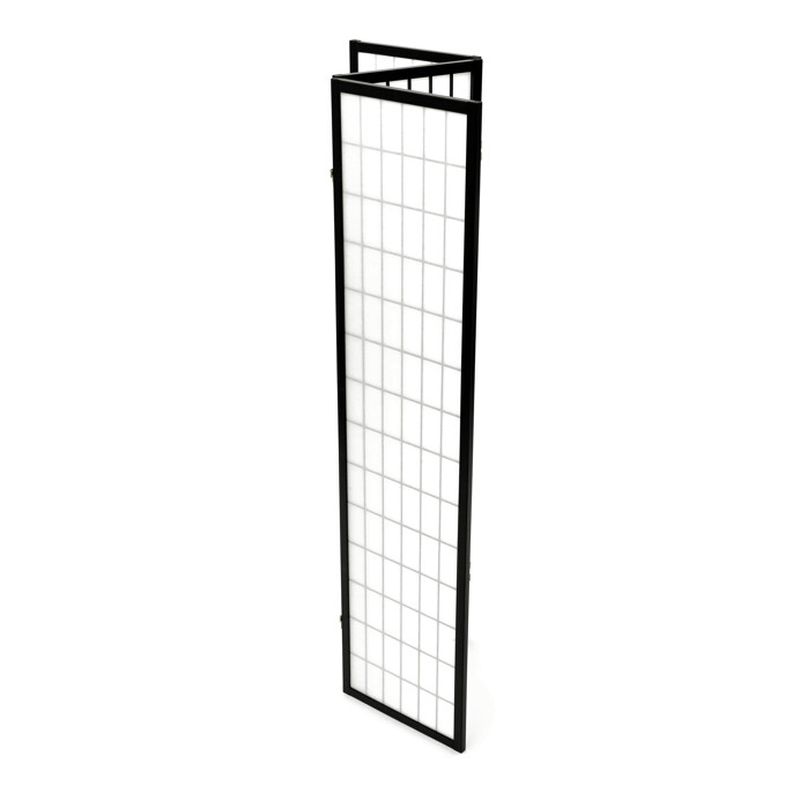 Paraván, 132cm, masív, čierny, EF-E803 BK