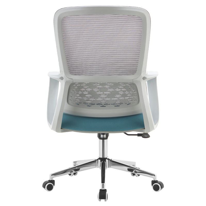 Kancelárske stolička, sivá sieťovina, modrá látka, FOSTER TYP 2