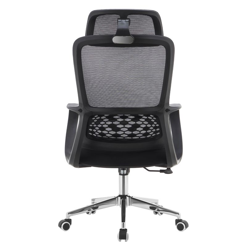 Kancelárske kreslo, čierna sieťovina a látka, FOSTER TYP 1