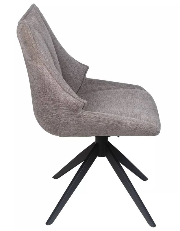 Jedálenská stolička, béžová látka, nohy kov čierny, CODA BREGO