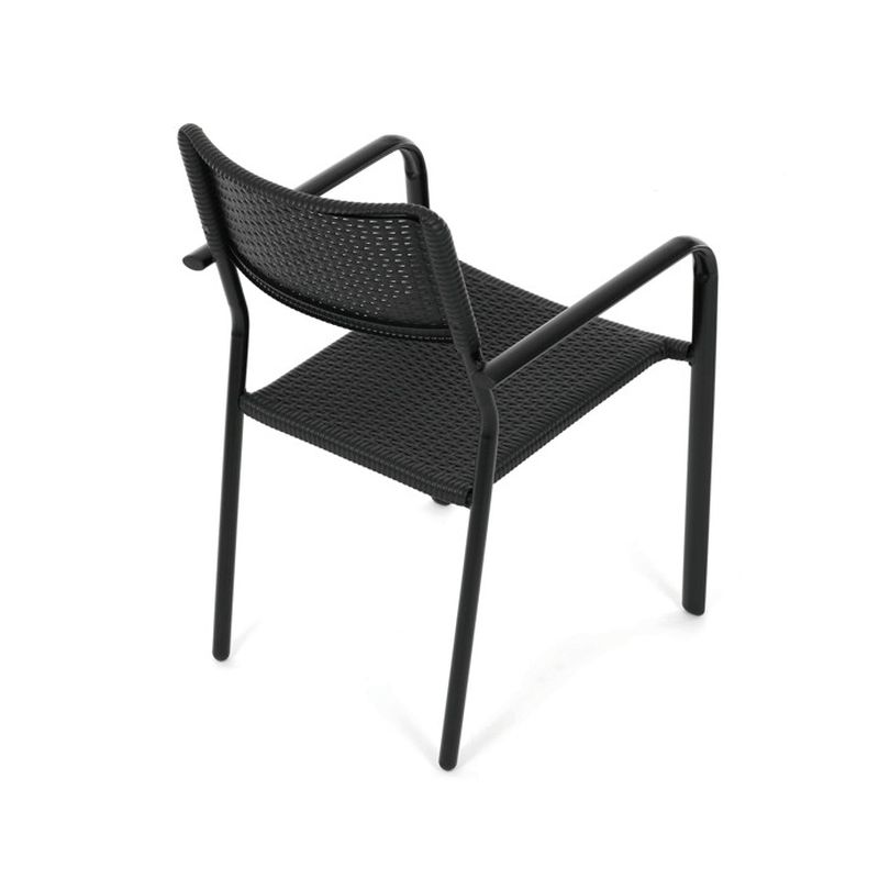 Záhradná stolička, kov, plast, čierna, AZC-H1021 BK