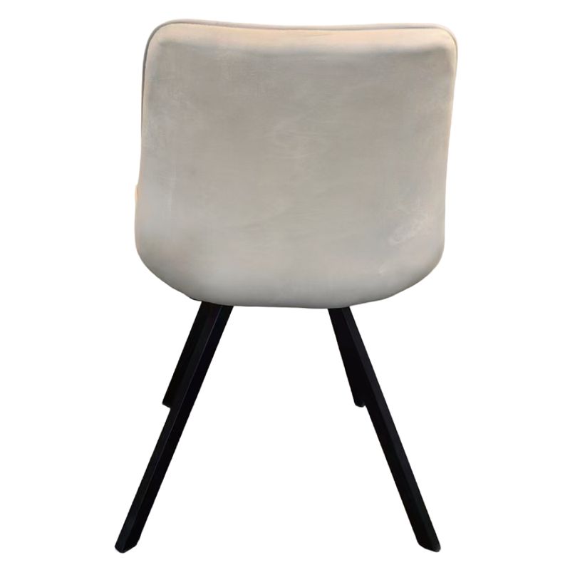 Jedálenská stolička, béžová Velvet látka, nohy kov čierny, SAMIRA