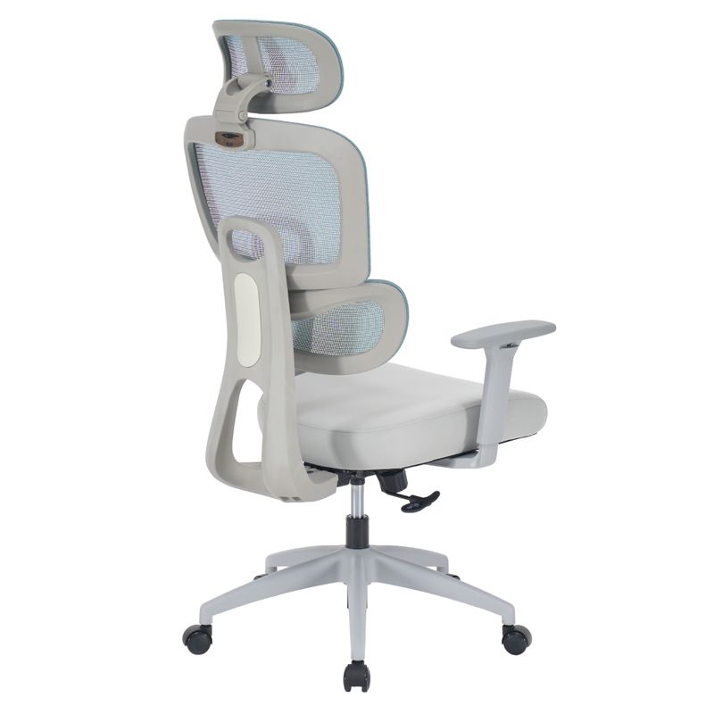 Kancelárske kreslo, neomint sieťovina, svetlosivá látka, ERMEN