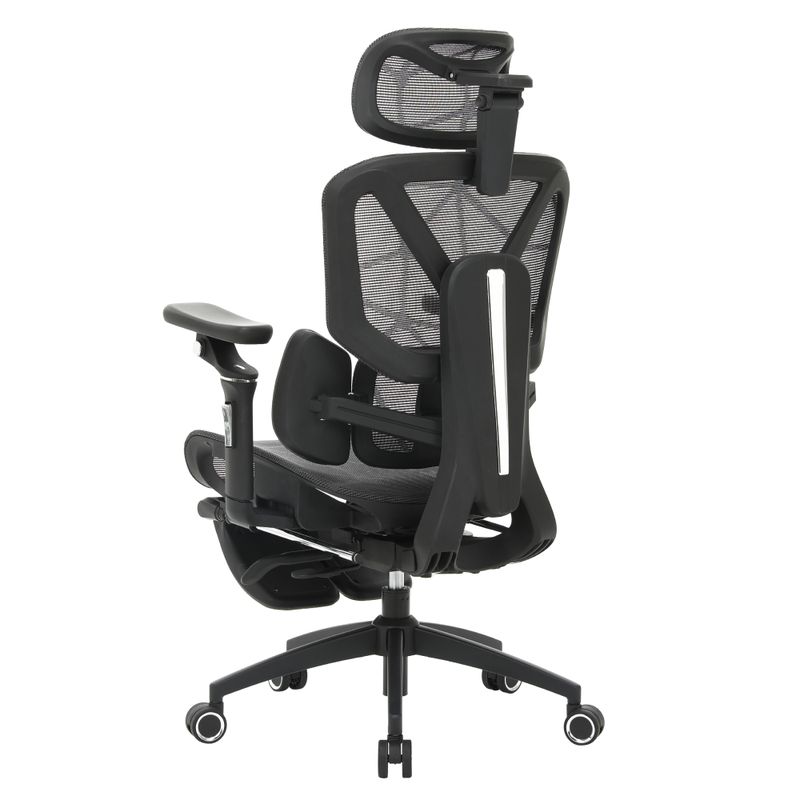 Kancelárske kreslo, tmavosivá sieťovina, látka a ekokoža, VILMER