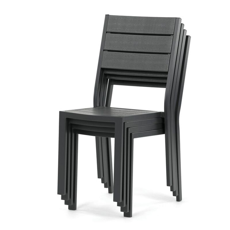 Záhradná zostava, polywood, kov, sivá, AZS-B1656 GREY