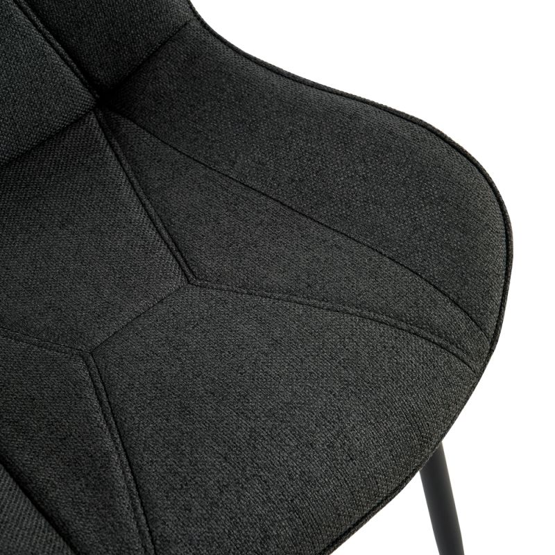 Jedálenská stolička, tmavosivá látka, čierny kov, DELTA