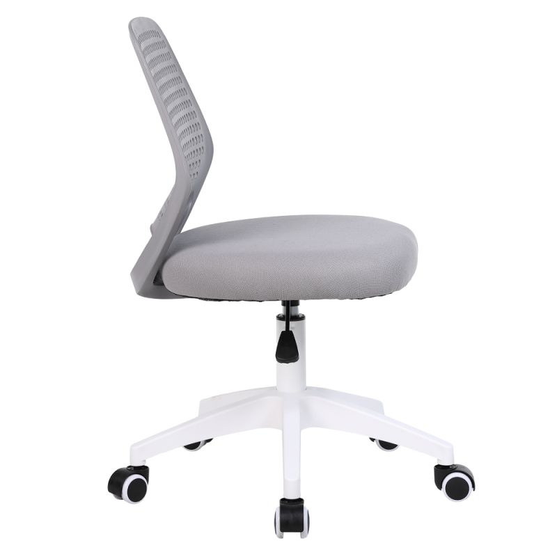 Otočná stolička, sivá sieťovina, plast, biela, SATOZ