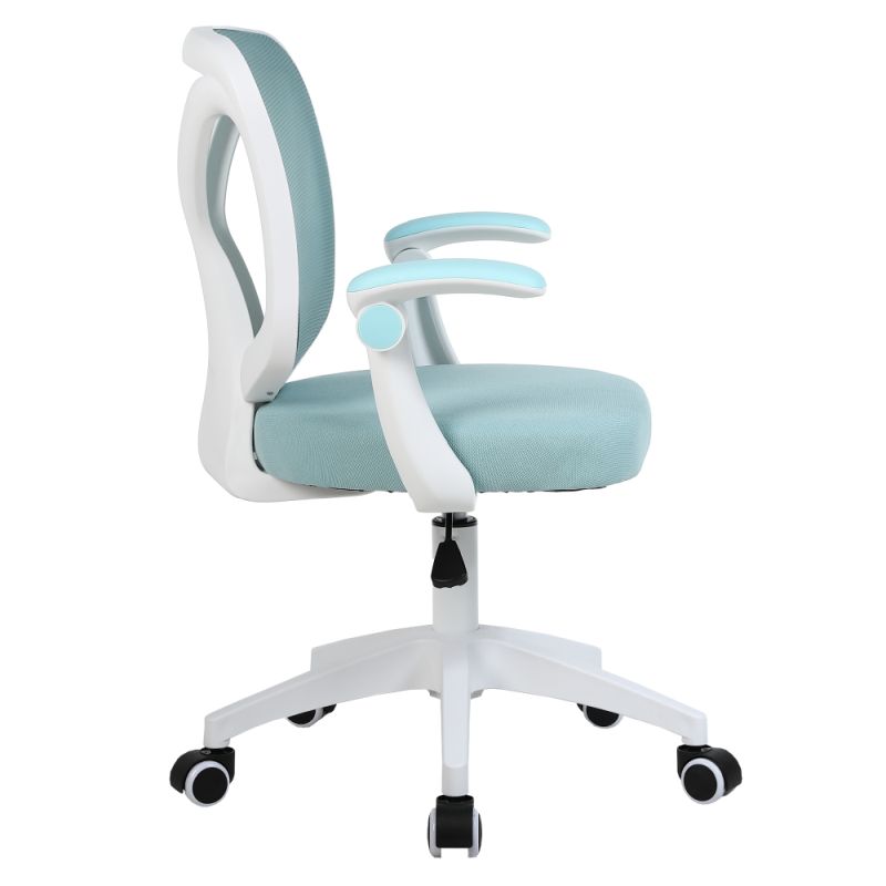 Kancelárske kreslo, modrá látka, biela, SOLARI