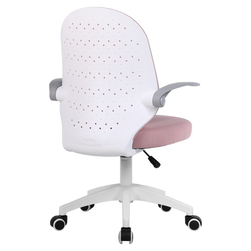 Kancelárske kreslo, ružová sieťovina, biela, PASTURA