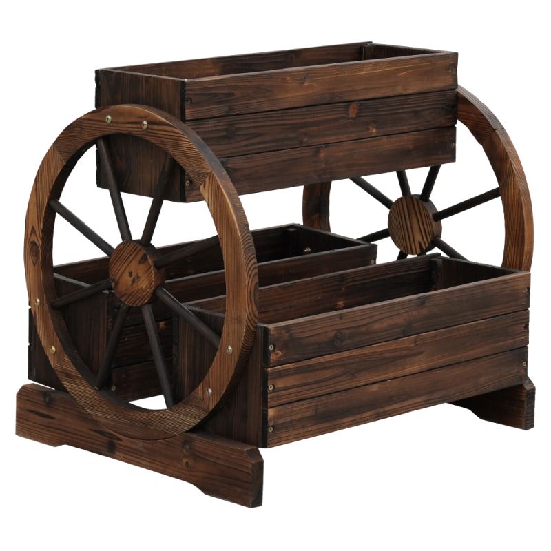 Drevený kvetináč, masív, hnedý, SABA