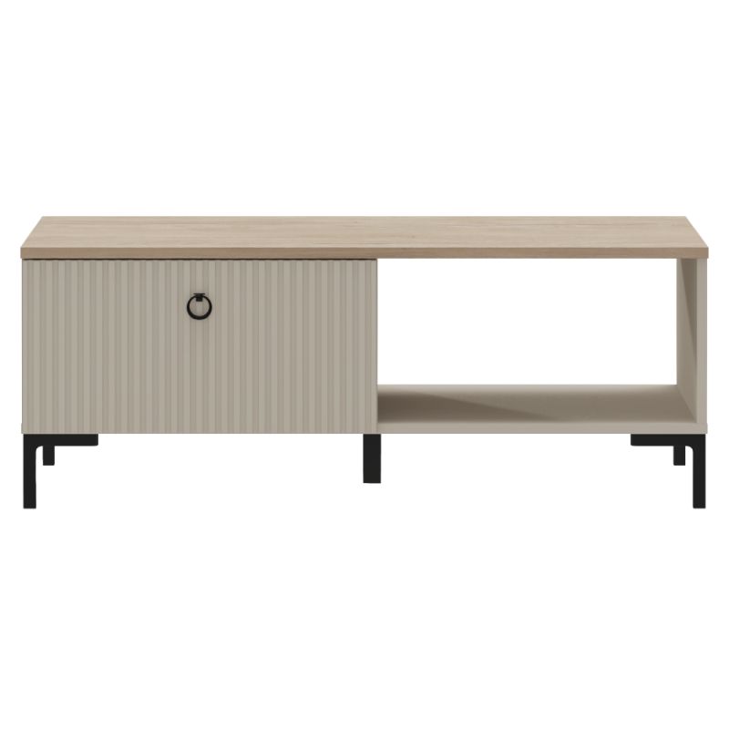 Konferenčný stolík, 110x61cm, sivohnedý Taupe, dub silverjack, DOMCA 1S