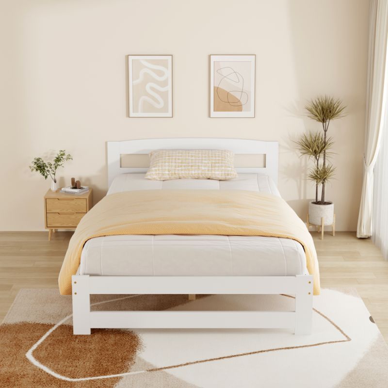 Posteľ, 120x200, s roštom, biela, AZRA