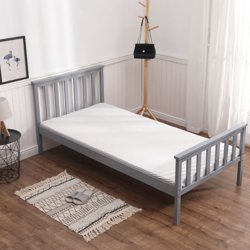 Posteľ, 90x200, s roštom, sivá, ANATRA