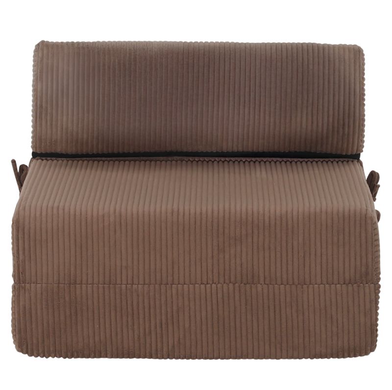 Skladací matrac, kreslo, 2v1, svetlohnedá látka, MALEN