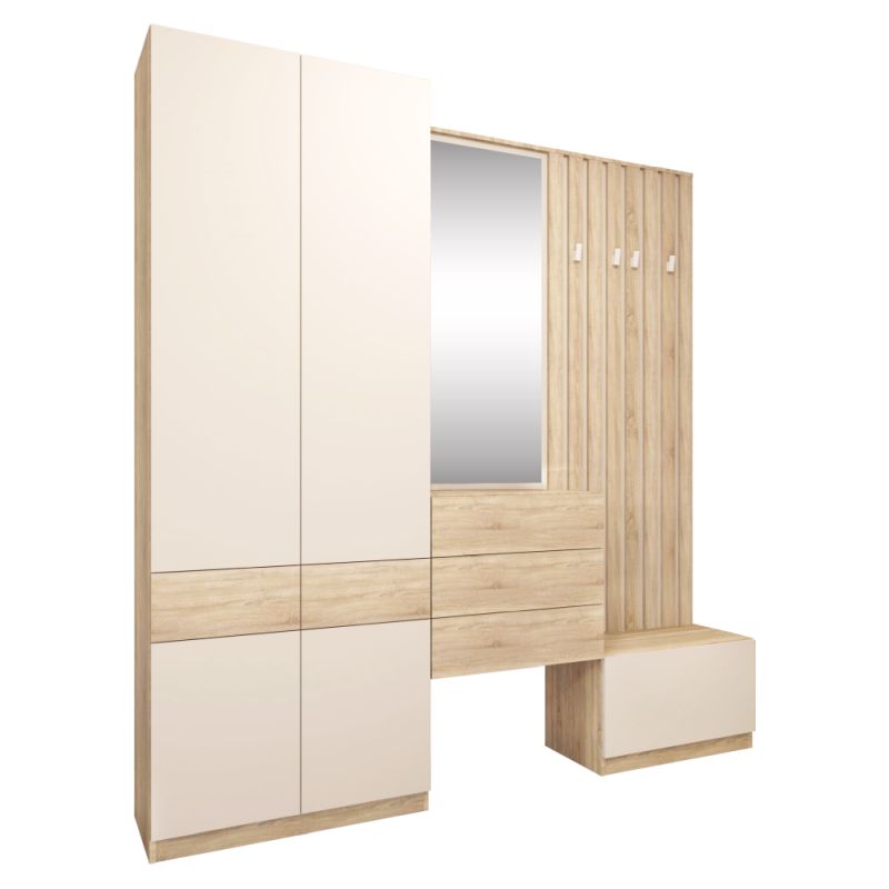 Vešiak, 67cm, dub sonoma, kašmír, VERTIO WIE67