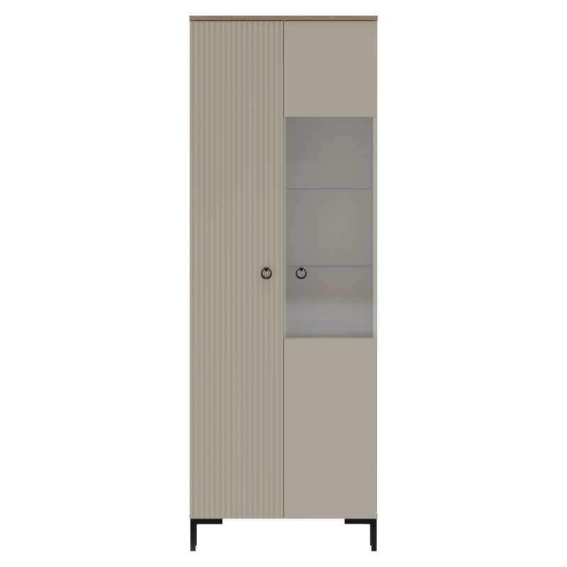 Vitrína, 70cm, sivohnedá Taupe, dub silverjack, DOMCA 1D1W