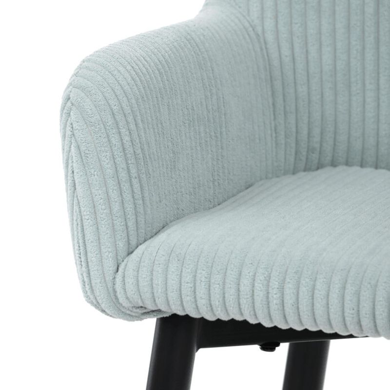 Barová stolička, modrá látka, nohy čierne, AUB-V4009 BLUE6