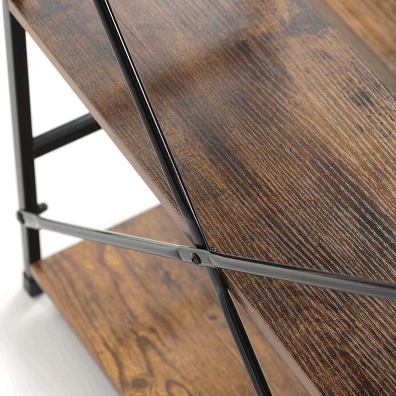 Regál, 59cm, kov, MDF, hnedý, GD-223 OLW