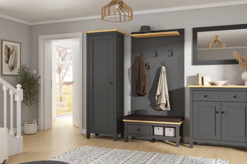 Komoda,186cm, grafit, dub artisan, HESEN KOM2D3S