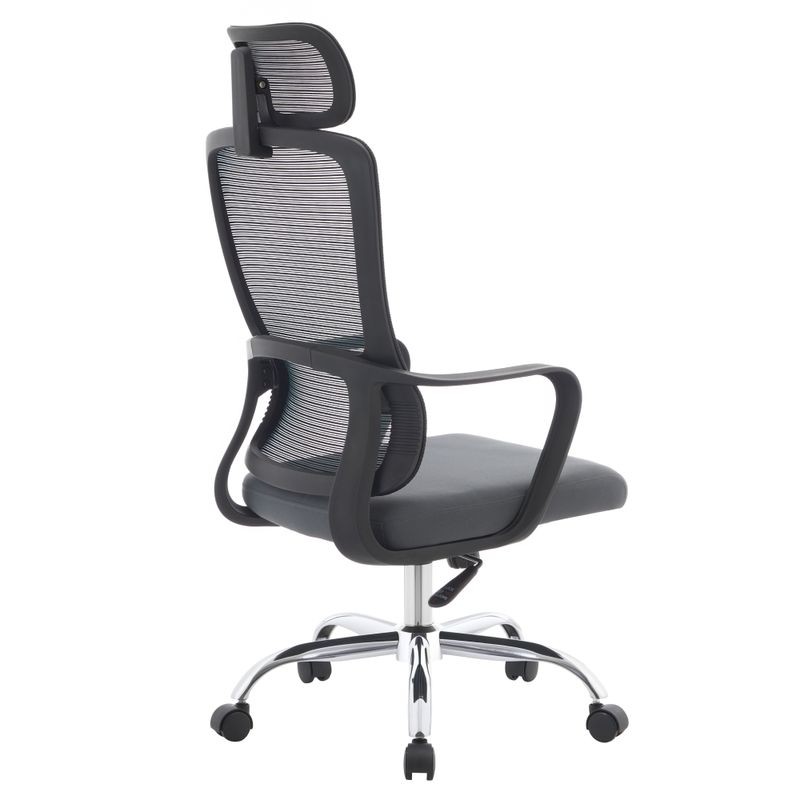 Kancelárske kreslo, sivá látka, čierna sieťovina, chróm, RANDY