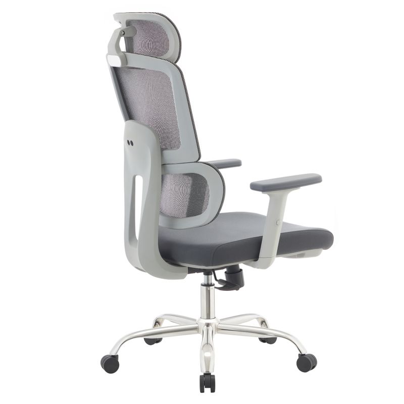 Kancelárske kreslo, sivá látka, sieťovina, chróm, BYRON