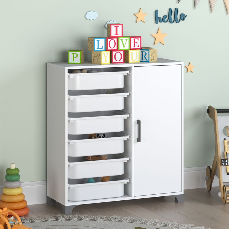 Regál, skrinka s úložnými boxmi, 80cm, biela, VELTO