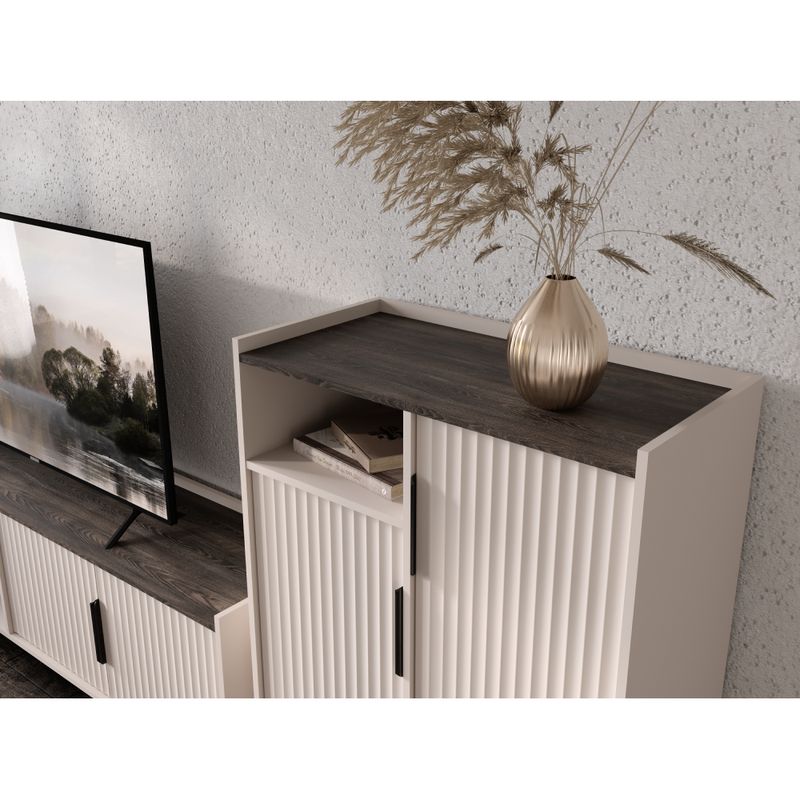 TV stolík, 200cm, kašmír, norkový gaštan arvadonna, FRESIO RTV2D2S