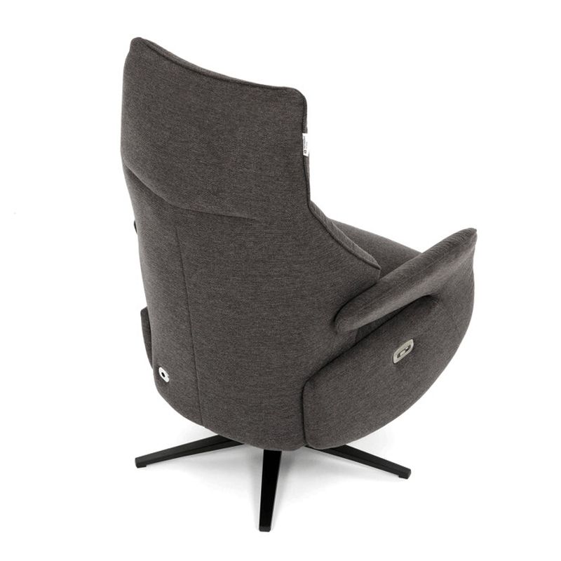Relaxačné kreslo, elektrické, zabudované ovládanie, hnedá látka, TV-B3973 BR2