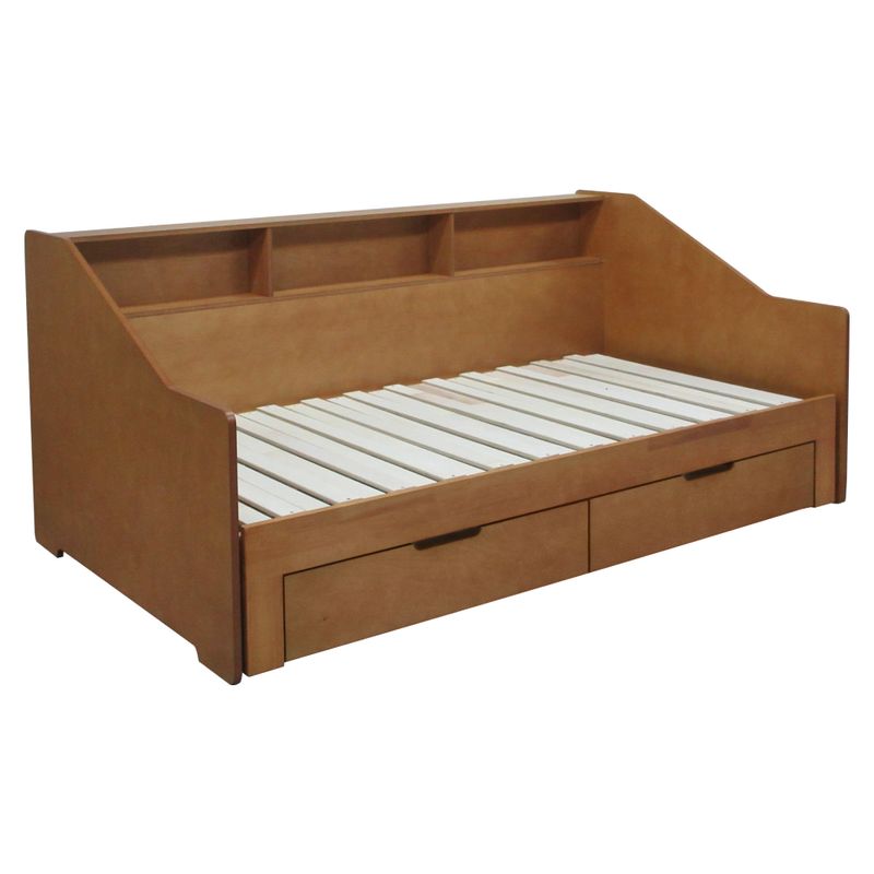 Rozkladacia posteľ s úložným priestorom, 90-180x200, dub, MONETA