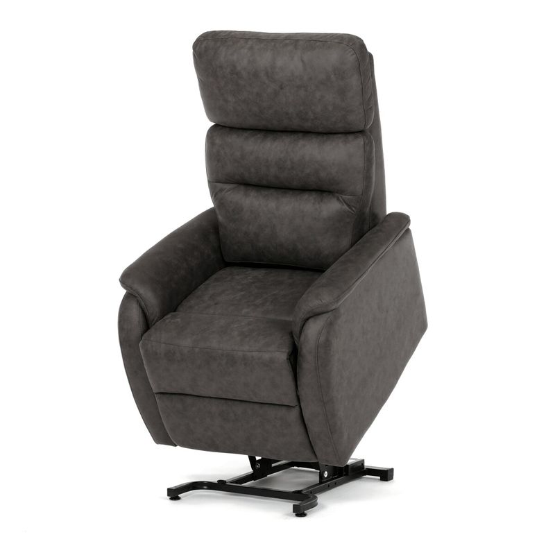 Polohovacie kreslo, elektrické, čierna látka vintage, 150kg, TV-L8904 BK3